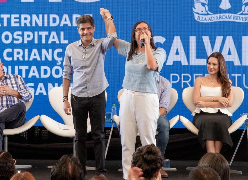 Ana Paula cita ACM Neto e diz que “a tristeza da Bahia vai se transformar em alegria” durante inauguração de maternidade