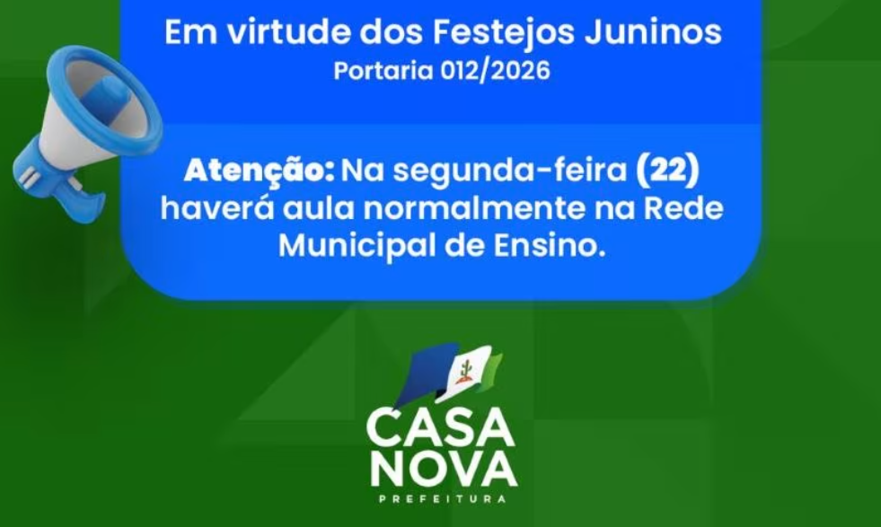 Prefeitura de Casa Nova decreta pontos facultativos durante o período junino