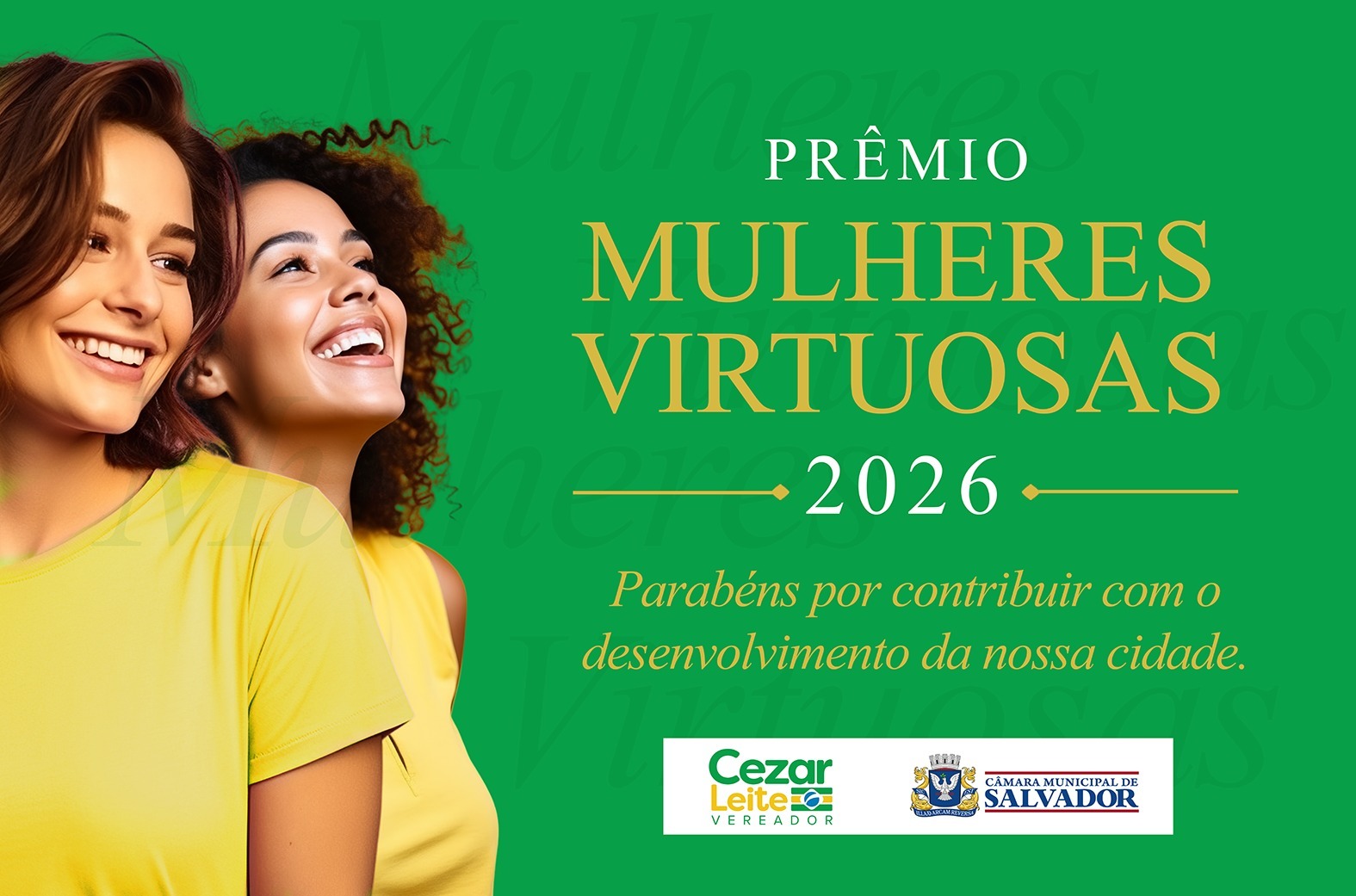 Vereador Cezar Leite realiza Prêmio Mulher Virtuosa em Salvador